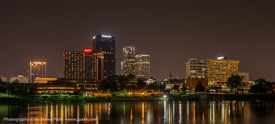 From the Arkansas River Trail at night  Little Rock, Arkansas USA